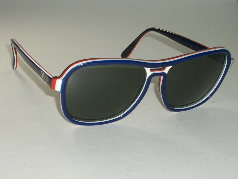 GAFAS DE SOL VINTAGE B&L RAY BAN AZUL MARINO/ROJO/BLANCO A RAYAS G15 OLÍMPICAS EN LOS ESTADOS UNIDOS Foto 2 de 4