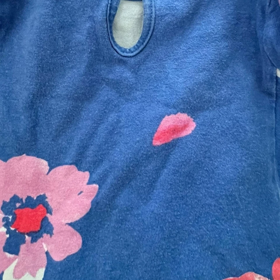 Vestido Floral Manga Larga Joules Niñas 4Y Azul Rosa 100% Algodón Línea A Foto 3 de 4