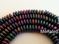 50 6mm Czech Glass Rondelle Beads: Iris - Purple