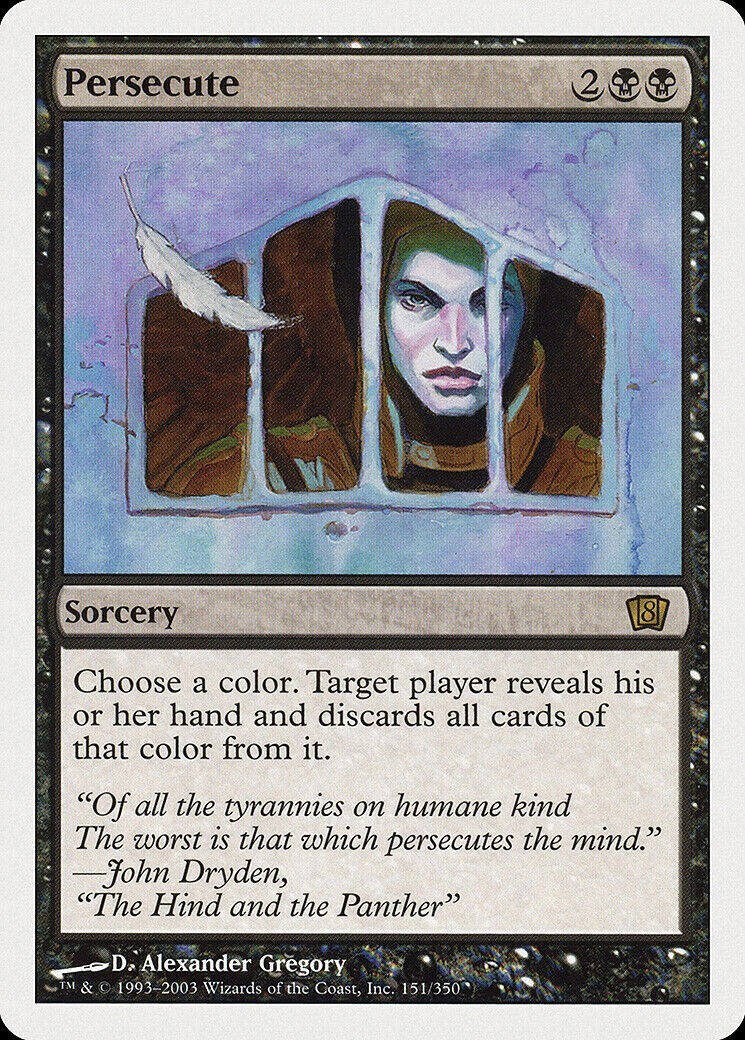 Magic the Gathering PERSECUTE #151/350 Black 8th Edition Rare 2003 NM