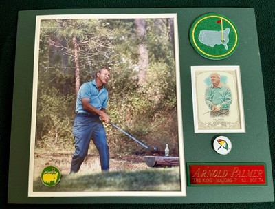 PGA Arnold Palmer, Photo Matted &Framed w/Masters Patch,Nameplate,Card & Ball Mk