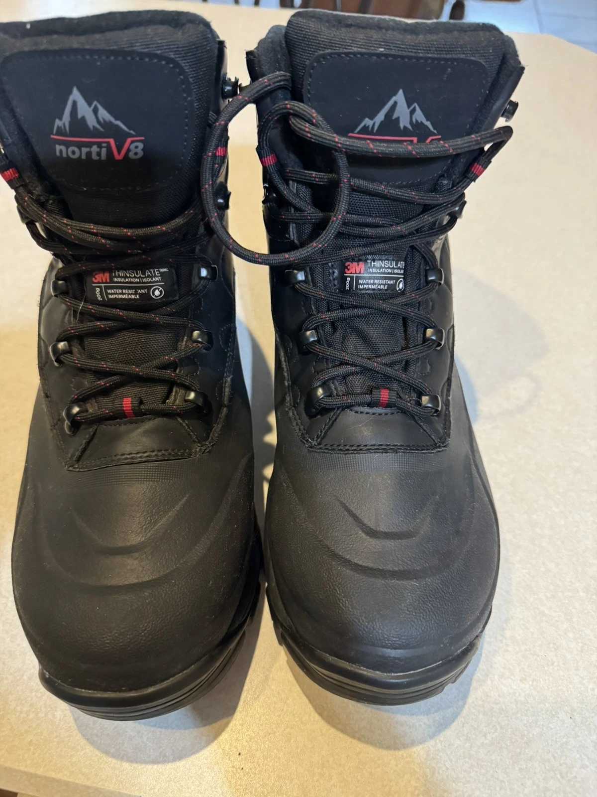 Nortiv 8 Snow Boots Mens Size 10.5 Black Waterproof Insulated Winter