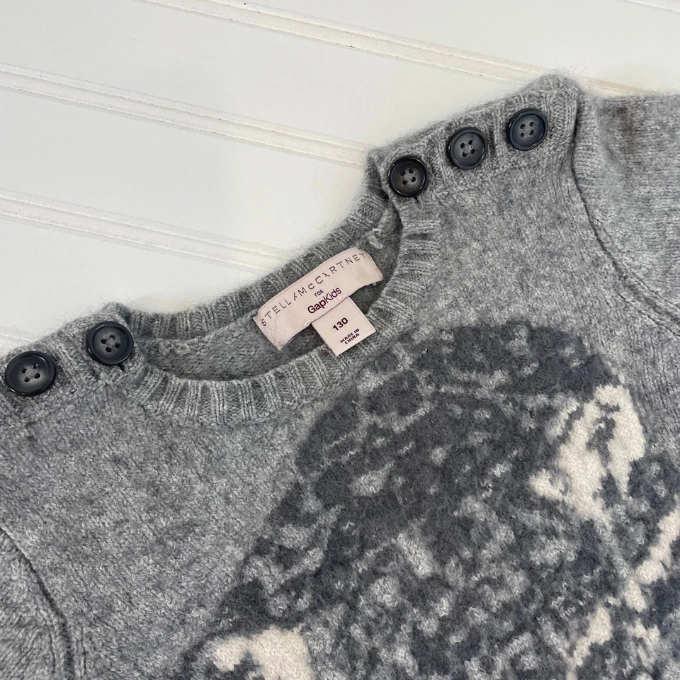 STELLA MCCARTNEY para GAP KIDS Leopardo Seda Pullover Suéter Vestido Cachemira 6 Foto 3 de 4