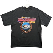 Vintage NASCAR Shirt Mens Black NASCAR Racing Millennium Tour 2000 Schedule Tee