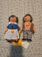 Vintage 7" Steiff Hedgehogs Mecki Micki 8717-80 8717-70 Germany