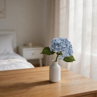 Faux Hydrangea Flower 30cm for Interior Design Bedroom Living Room Table Accent
