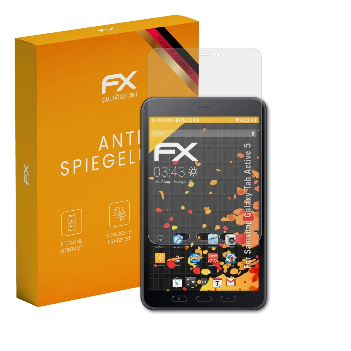 AtFoliX 2x Screen Protector for Samsung Galaxy Tab Active 5 Matte & Shockproof