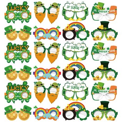  24PCS St. Patrick's Day Gläses Cosplay Papierbrillen Requisiten Patrick's Day