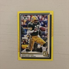 2025 Donruss Football James Lofton #72 Yellow Press Proof Color Match Green Bay