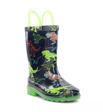 Western Chief Toddler Dino Soar Light-Up Rain Boots Navy Blue - SIZE 7