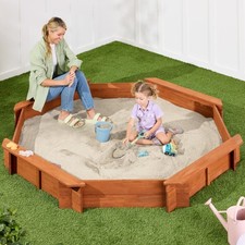 Large Outdoor Octagon Wooden Sand Box for Kids Sandbox with Cover 4 Reinforced