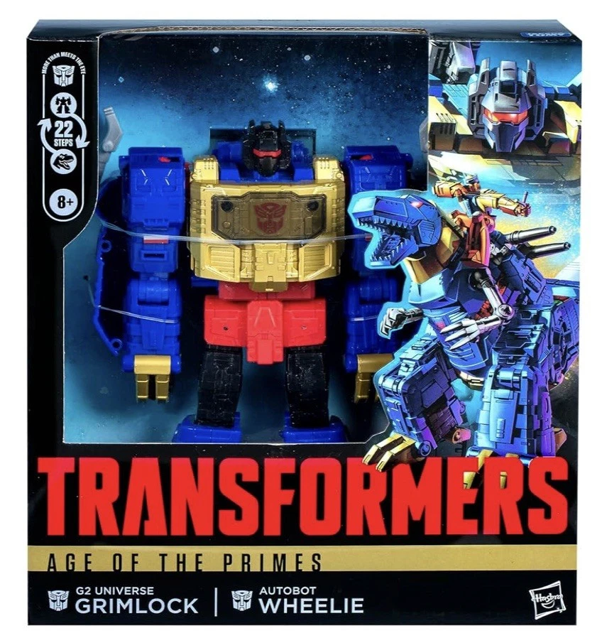 NEW Transformers Age of the Primes G2 Dinobot Grimlock & Wheelie Figure 2 Pack - Image 2 of 4