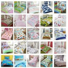 JUNIOR DUVET COVER SETS BOYS GIRLS UNICORNS ANIMALS CAMOUFLAGE STARS