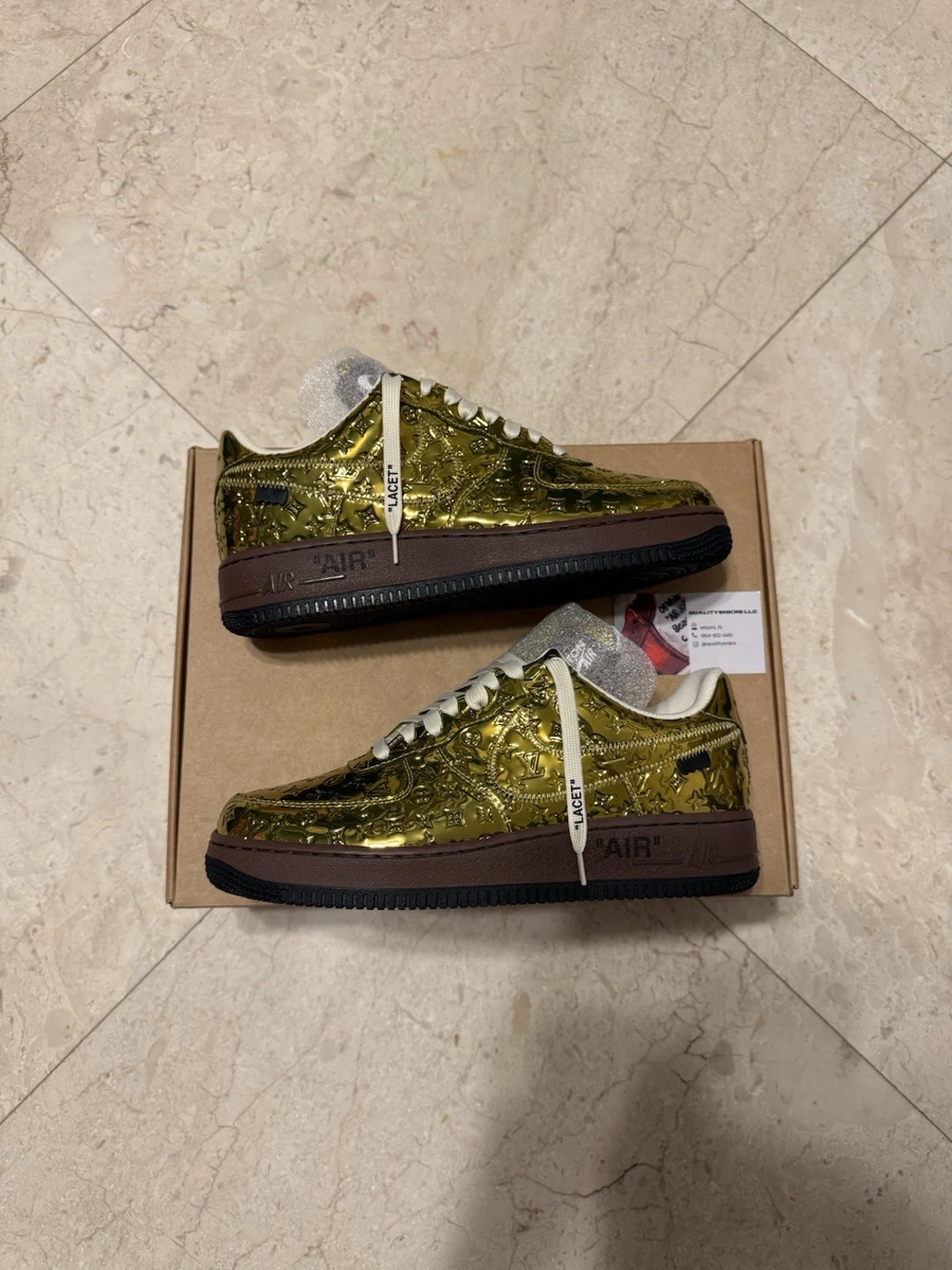 Nike Louis Vuitton x Air Force 1 Low Metallic Gold for Sale