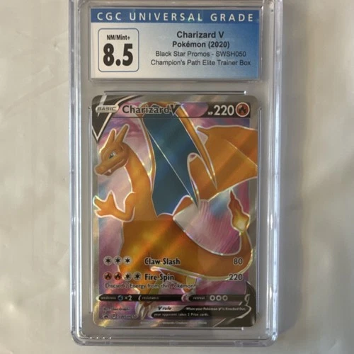 Pokémon TCG Charizard V SWSH050 Promo CGC 8.5 Holo Basic 220 HP Sword & Shield
