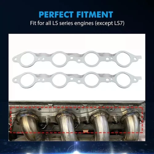 LS MLS Exhaust Manifold Header Gasket W/Bolts Fit LS1 4.8 5.3L 5.7L 6.0L 6.2L V8 - Picture 4 of 10