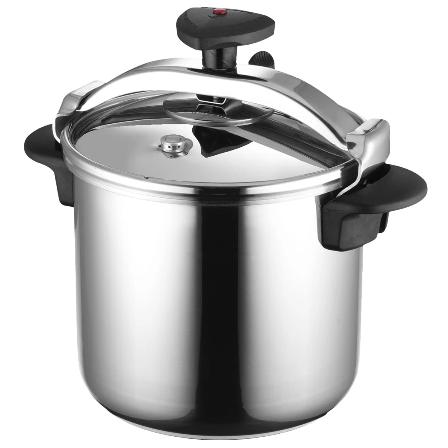 10 Quart Silver Pressure Cooker Stainless Steel All Cooktops Ergonomic Handles