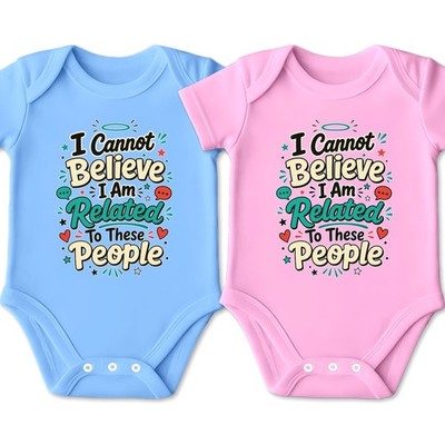 I Cannot Believe I Am Related To These People lustiger Baby Body verspielt türkis