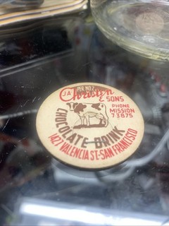 Vintage Chocolate milk bottle cap J A CHRISTEN and SONS San Francisco Ca