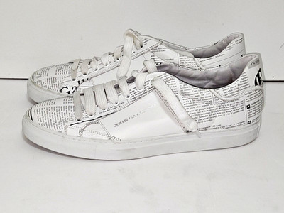 John Galliano Sneaker Allover Newspaper Print size 46 Euro Rare-Excellent