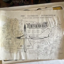 F-106 Intercepter Air Force  Signed Dick Stultz Art Collage