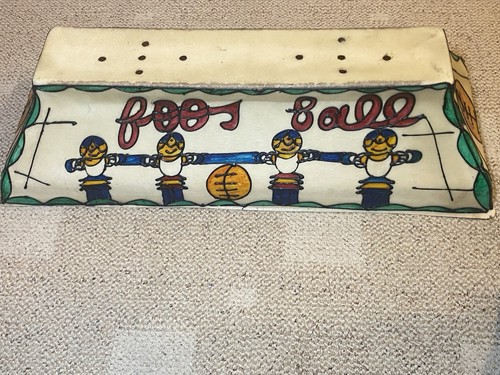 Vtg Hanging Plastic Foosball Pool Table Light Shade 35”x 14” x 8 1/4” Shade Only