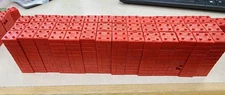 HALSAM ELGO VINTAGE  AMERICAN BRICKS- RED PLASTIC BUILDING BRICKS- 430pc- 2x2