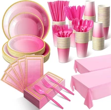 Complete 452 PCS Party Dinnerware Set - Ideal for Weddings and Birthdays