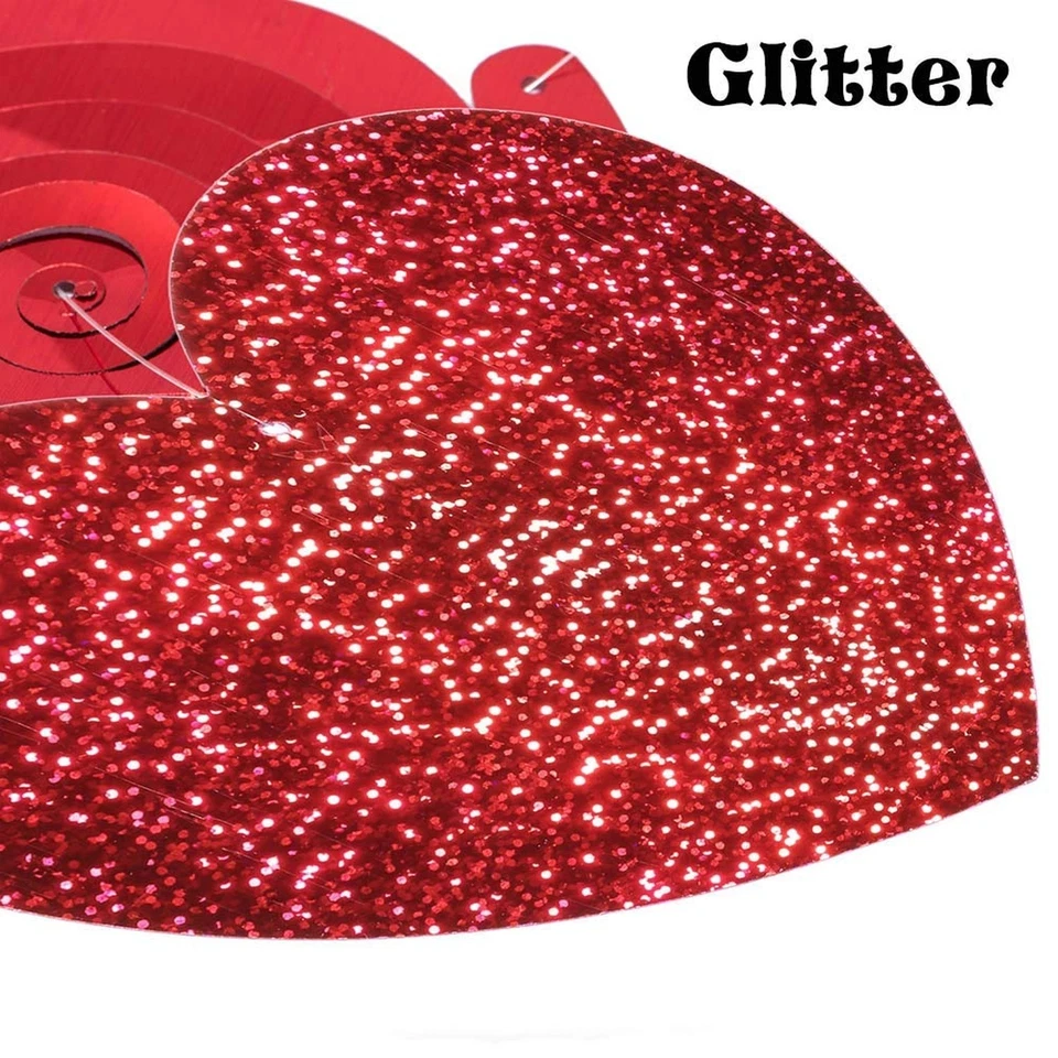 Valentine's Day Glitter Heart Swirl Hanging Decoration- Bridal Shower, Engage... - Image 3 of 4
