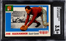 JOE ALEXANDER 1955 TOPPS ALL AMERICAN FOOTBALL #41 SGC 3.5 RC ROOKIE CARD!. rookie card picture
