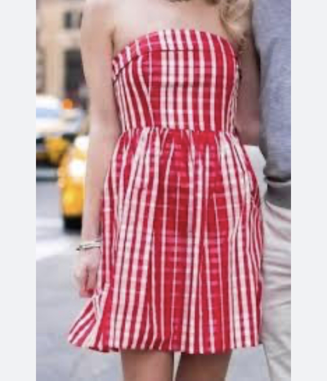 Vineyard Vines Strapless Gingham Dress Red White … - image 6