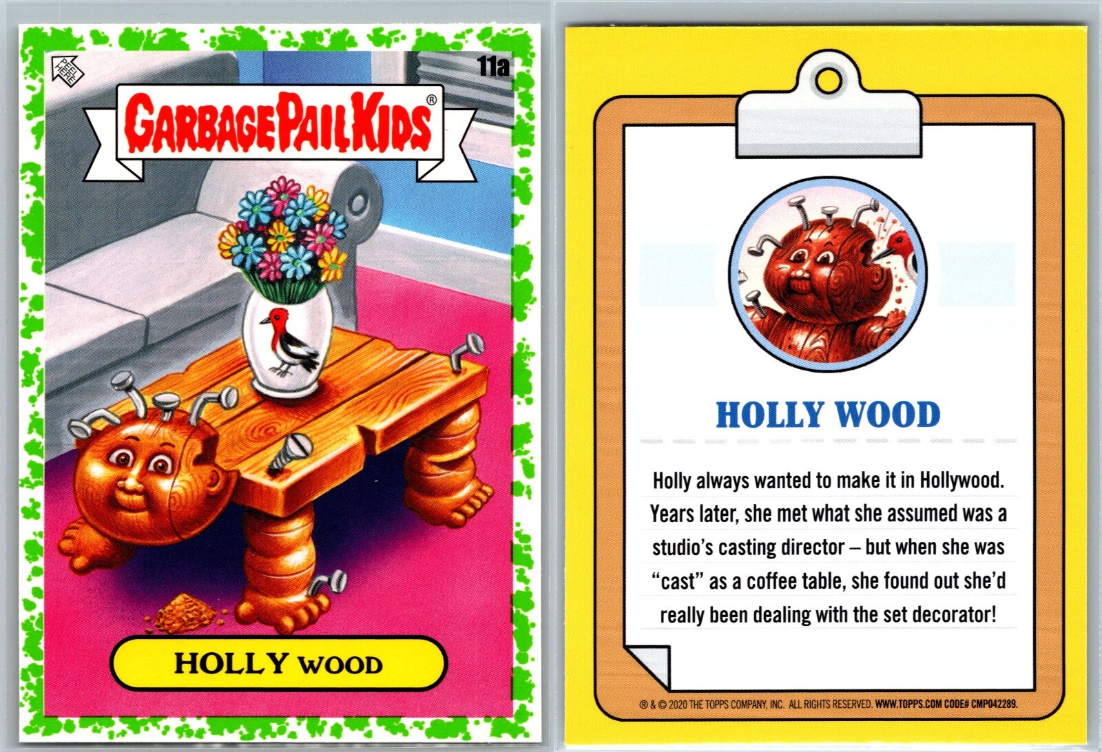 2020 Garbage Pail Kids 35th Anniv Green Parallel Holly Wood 11a Card