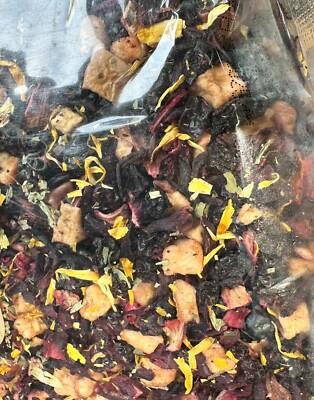 Peach Hibiscus Berry Fruit Tea - Herbal Loose Leaf Fusion Tea - 4oz