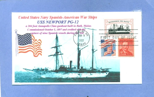 USS NEWPORT PG-12 Gunboat Spanish-American War Battles, Rhode Island First Day