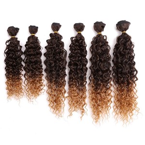 6pcs Pack Synthetic Ombre Kinky Curly Hair Weave Bundles Weaving