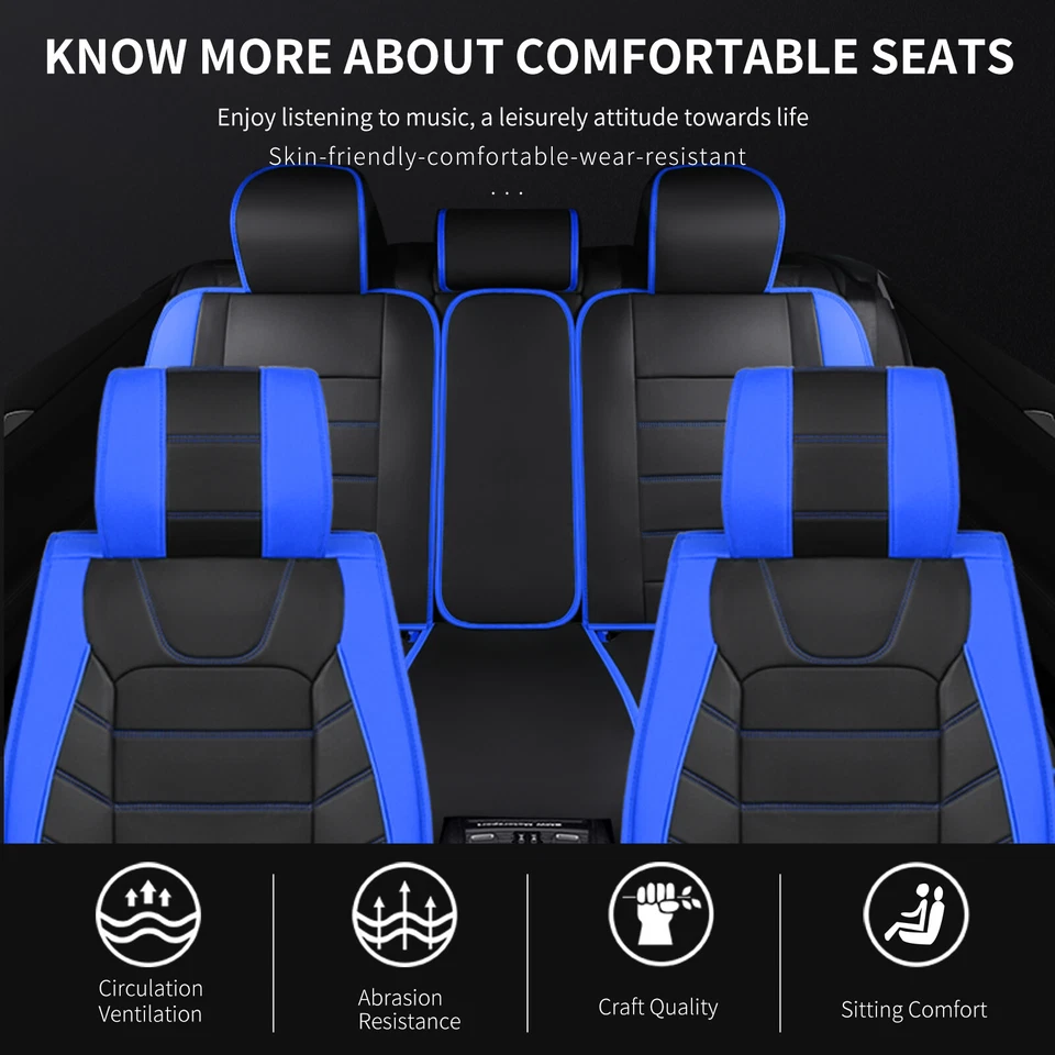 For Hyundai Genesis Coupe PU Leather Car Seat Covers Front 2-Seat Cushion Cover - Image 3 of 4