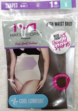   Maidenform Flexees High Waist Brief Cool Comfort Shapewear Size Small Brown