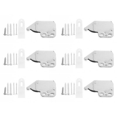 6PCS Spring Loaded Push Automatic Spring Snap Cabinet Door Slide Lock
