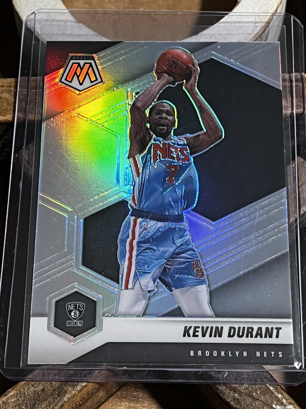 2020-21 PANINI MOSAIC #7 KEVIN DURANT SILVER PRIZM Broklyn Nets