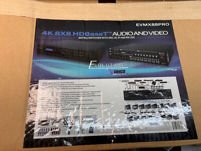 Evolution by Vance 4K 8x8 HD BaseT Matrix Switcher EVMX88Pro