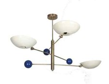 3 Light Pendant Mid Century Modern Raw Brass Sputnik chandelier light Fixture