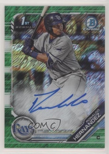 2019 Bowman Chrome Prospect Green Shimmer Refractor 37/99 Ronaldo Hernandez Auto