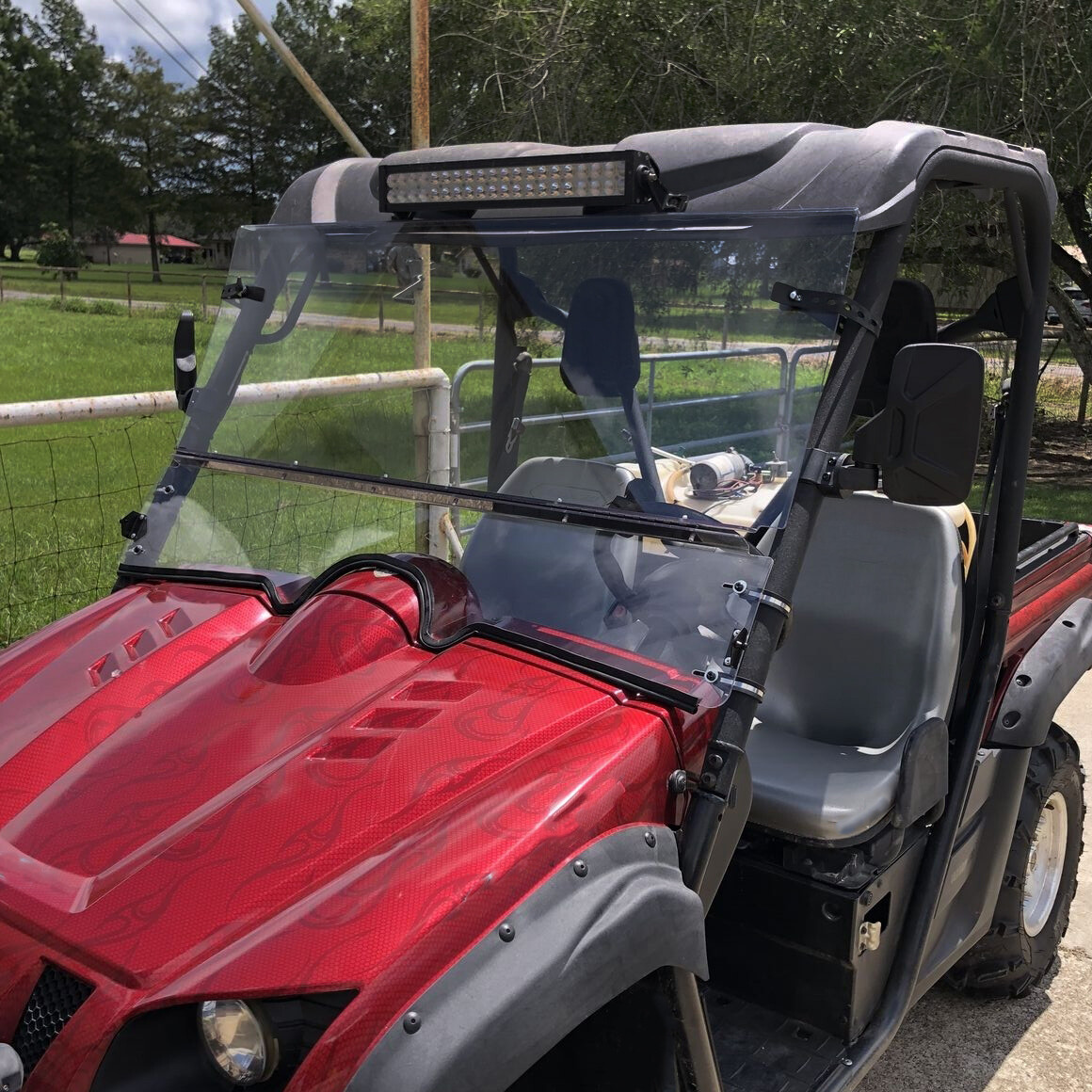 0.177" UTV Front Folding Windshields For 20042013 Yamaha Rhino 450