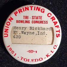 Toledo OH Union Printing Crafts 1951 Tri State Bowling Congress. T6762