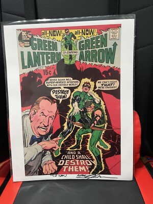 DC comics GREEN LANTERN/GREEN ARROW #83 DC Comics Neal Adams Signed Print Cover