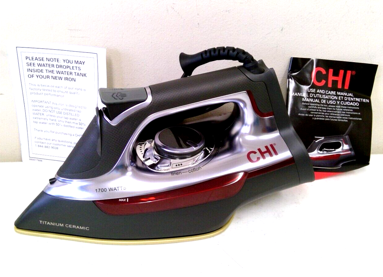 chi steam iron for clothes with titanium infused ceramic soleplate