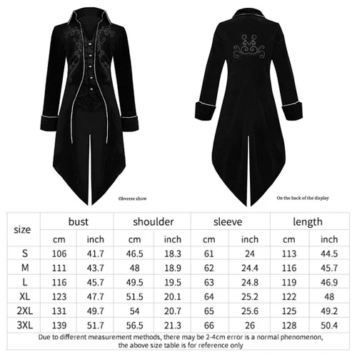 Men Steampunk Coat Retro Gothic Jacket Frock Coat Medieval Victorian Coat UK*- - Picture 2 of 15