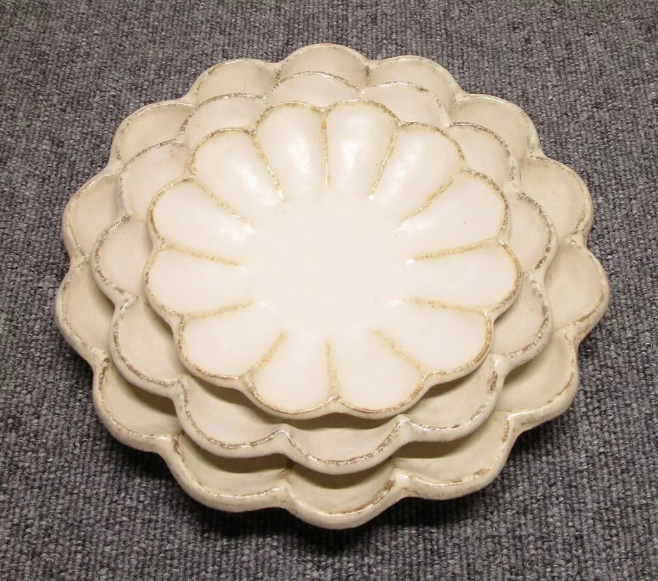 Mino Yaki  Rinka Plate 14, 17, 21cm Set