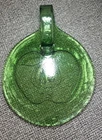 Blenko Green Apple Shaped Glass Charcuterie Cheese Board W/ Handle EUC 11.5×8.5
