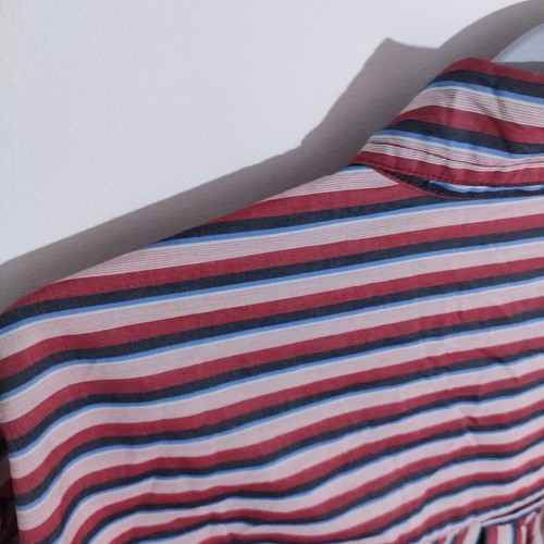 Camisa Ralph Lauren Chaps Rosa Rayas Grande Retro Manga Larga Para Hombre Informal De Colección - Imagen 12 de 13